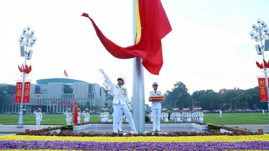 Flag-hoisting ceremony in celebration of 78th National Day of Vietnam